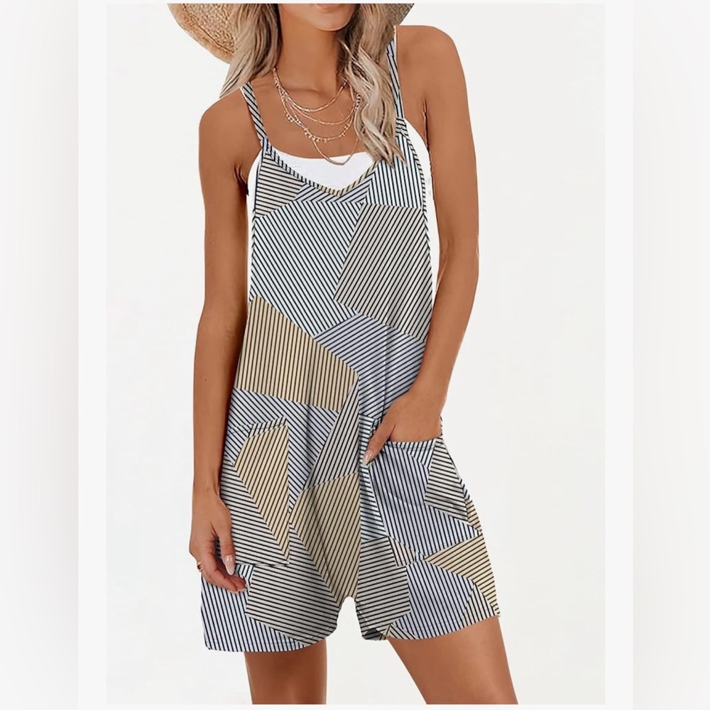 Striped Geometric Jumpsuit